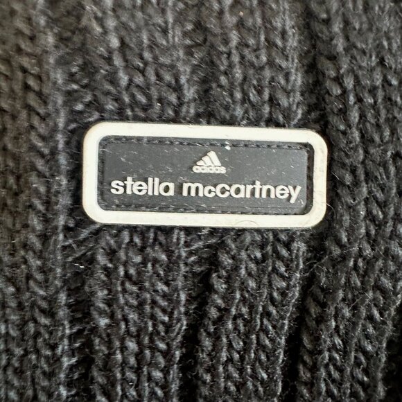 STELLA MCCARTNEY Adidas Neck Warmer Chunky Cable Knit Rib Button Wool Fleece - Picture 8 of 16